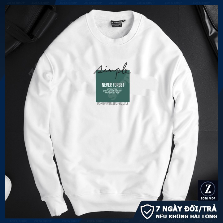 Áo thu đông nam dài tay, chất nỉ Thái dày đẹp mặc giữ nhiệt Never Forget SW312 | BigBuy360 - bigbuy360.vn