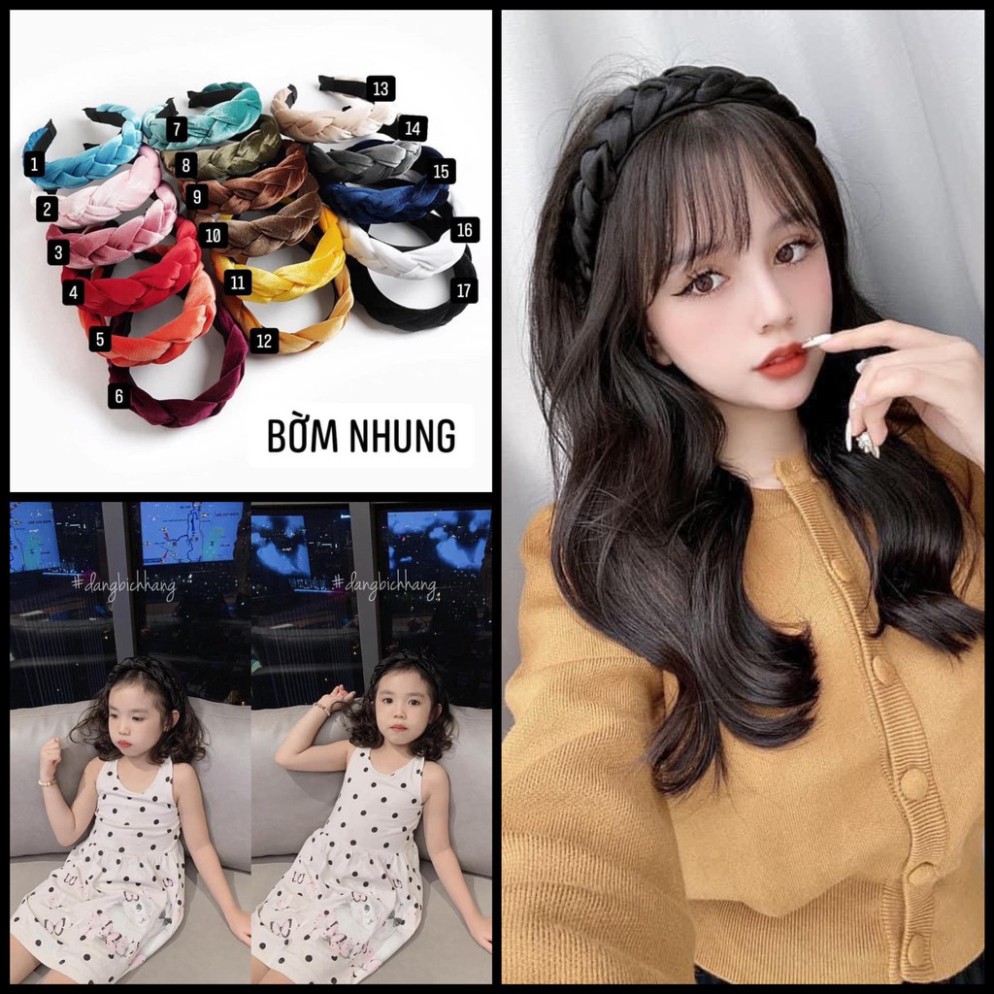Bờm Tóc - Băng Đô Tết Vải Nhung Bản To