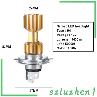 Đèn pha led cob h4 siêu sáng cho xe mô tô