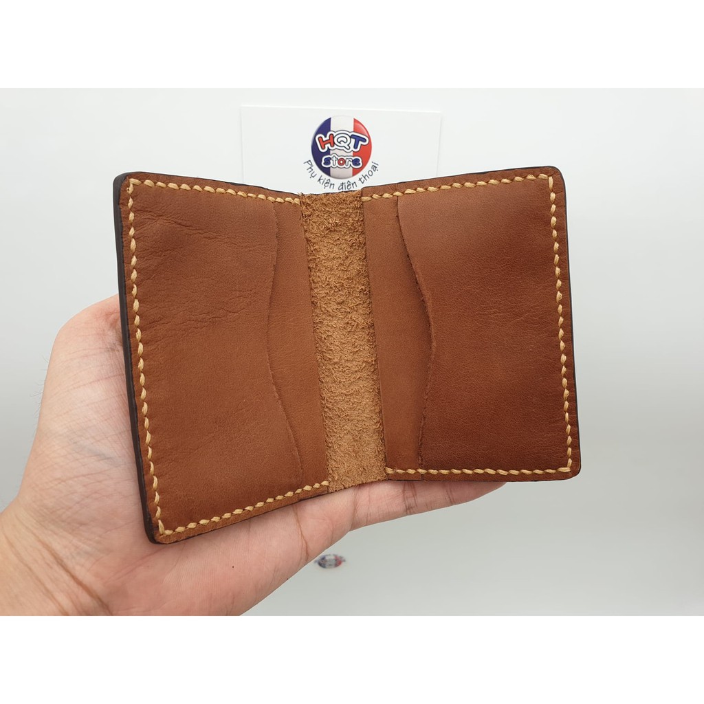 Ví da đựng Name Card HUTIS 01 Handmade bằng da bò thật 100%