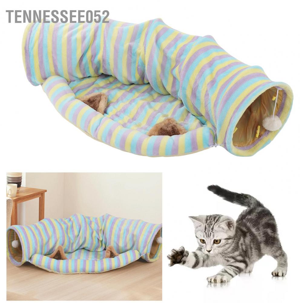 Hàng HOT Giường đường hầm cho mèo Đồ Chơi Ống Gấp mềm mại thoải mái với tấm lót Vui Nhộn Cho Mèo【Tennessee052】