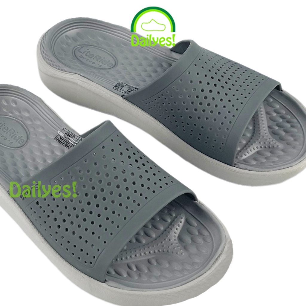 Dép Lê Cross Literide Nam Nữ Màu Full Xám siêu êm, hàng xịn, full tag, hỗ trợ đổi trả - Cross Literide Dailyes