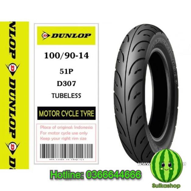 (Lốp) Vỏ Dunlop 100/90-14 gắn bánh sau PCX, SH Mode _ Lốp Trung Thành