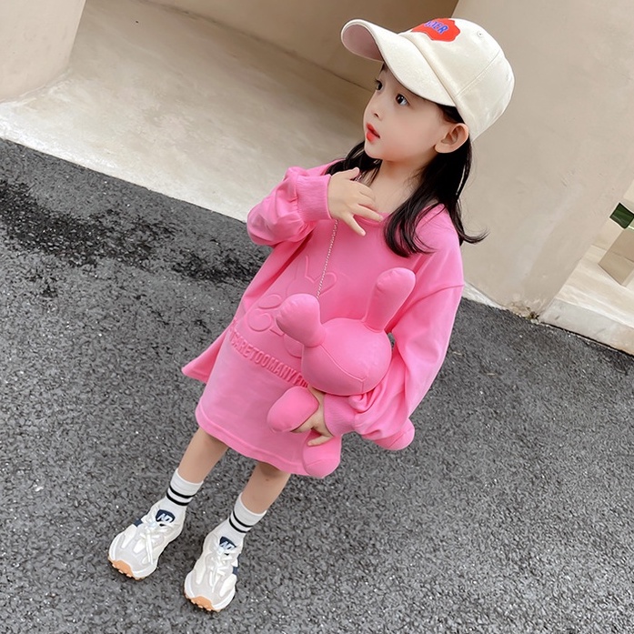 Đầm dài màu trơn dài tay kiểu dáng đơn giản (không có túi)