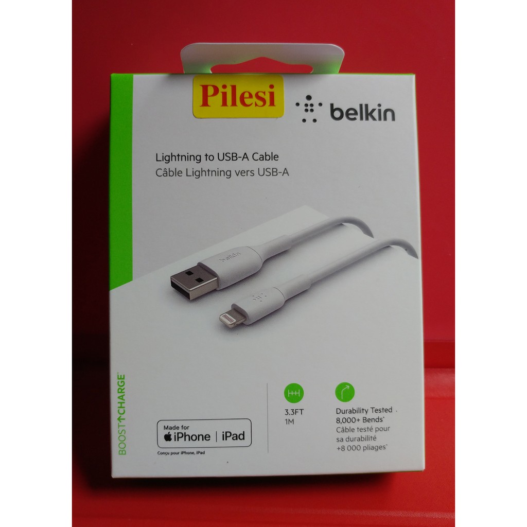 Dây sạc lightning to USB-A Belkin MFI sạc nhanh chính hãng của mỹ, dài 1m cho IPhone