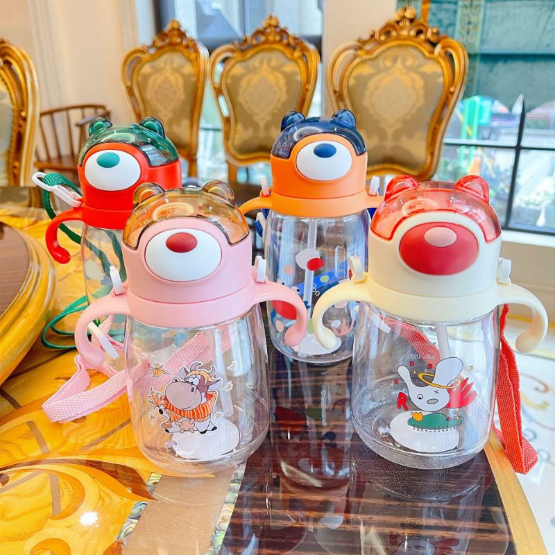 Bình Tập Hút Nhật chia vạch Cho Bé 280ml Tặng kèm dây xách-PC33