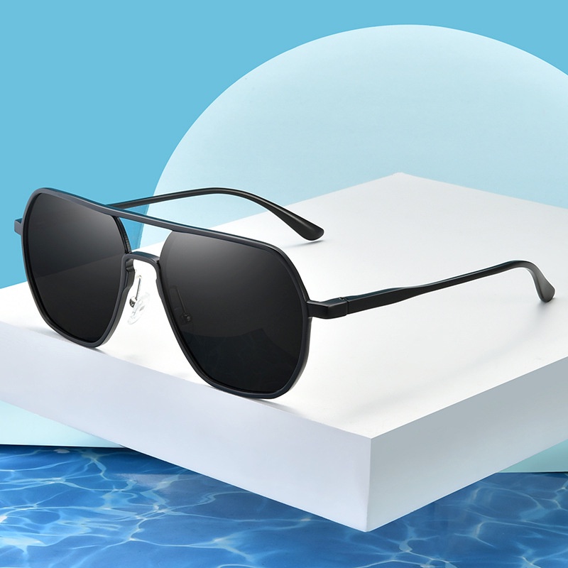 Kính Mát Phân Cực Gọng Kim Loại Phong Cách Retro Thời Trang