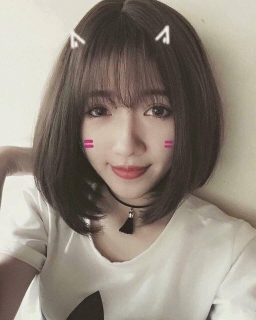 Tóc giả❤️❤️freeship 50k nguyên đầu cúp víc 30 ngắn cao cấp+tặng lưới chùm tóc