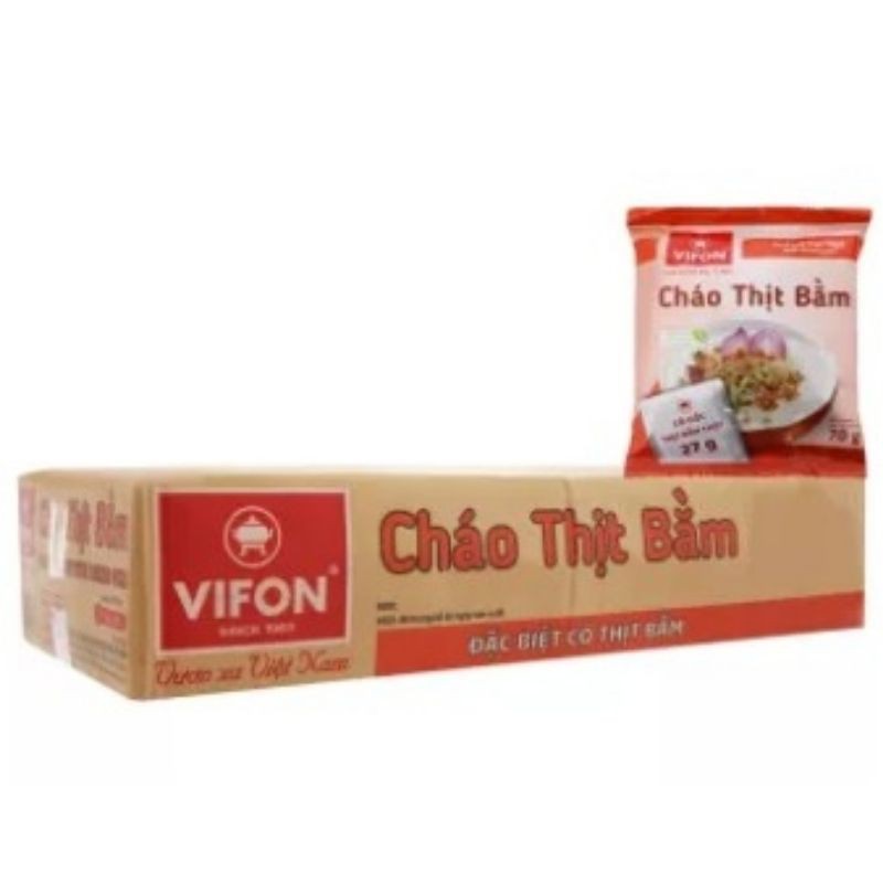 Cháo Thịt Bằm Có Gói Thịt Thật VIFON (70gam/gói), Thùng 50gói