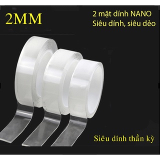 Cuộn băng keo 1m, keo dán 2 mặt siêu dính loại dày 2ly