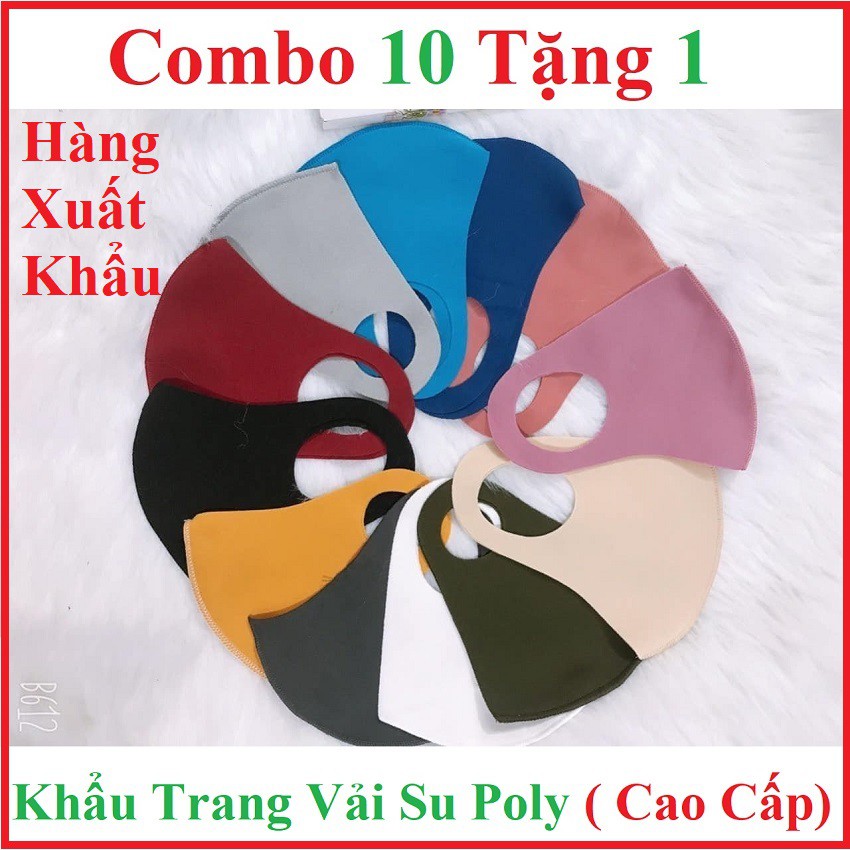 [10 Tặng 1] Khẩu Trang Vải Su 2 Da, HÀNG XUẤT KHẨU , Khẩu Trang Vải Su Hàng Quốc Chống Bụi Khuẩn - Thời Trang