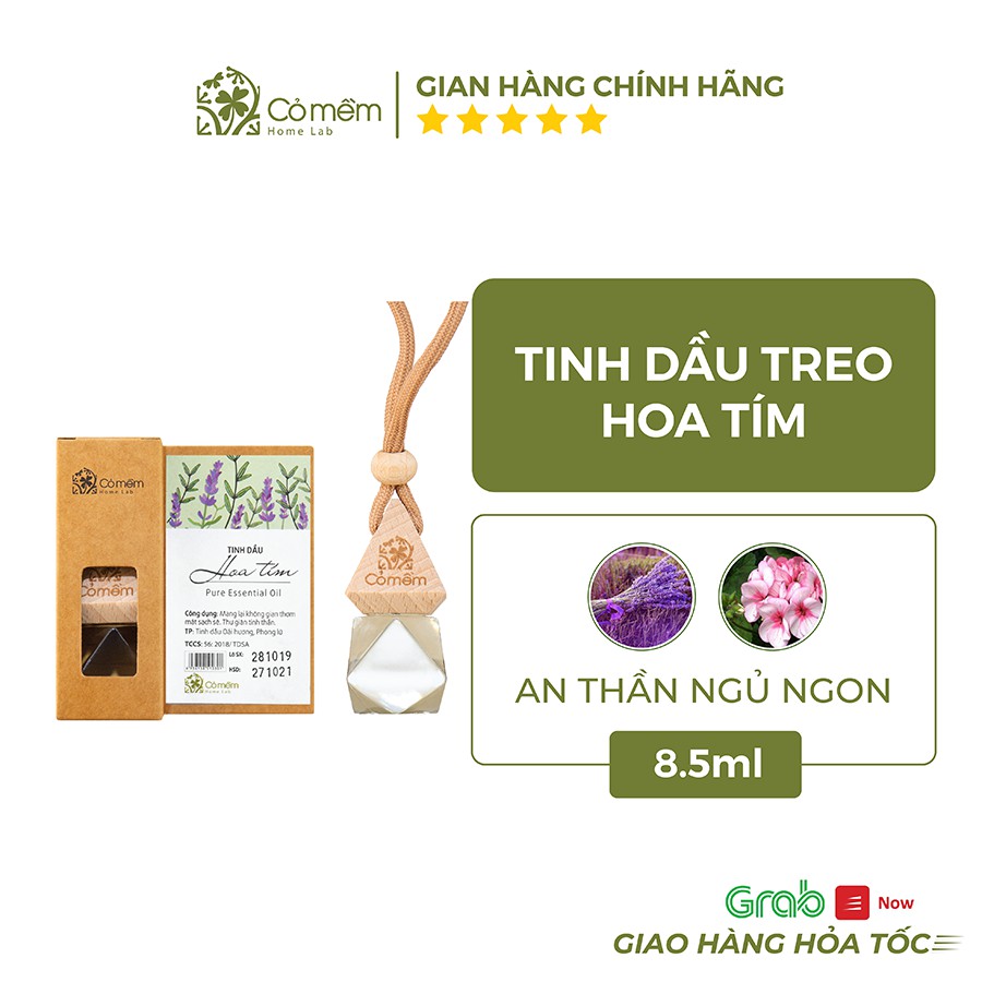 Tinh Dầu Treo Hoa Tím Thiên Nhiên Nguyên Chất Giúp Ngủ Ngon Thư Giãn Cỏ Mềm 8,5ml