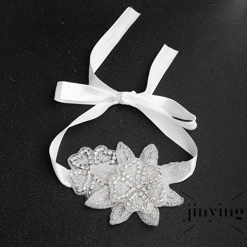 ❤S Wind New Wedding Bridal Hair Jewelry Handmade White Shiny Rhinestone Millet Beads​ Flower Headban