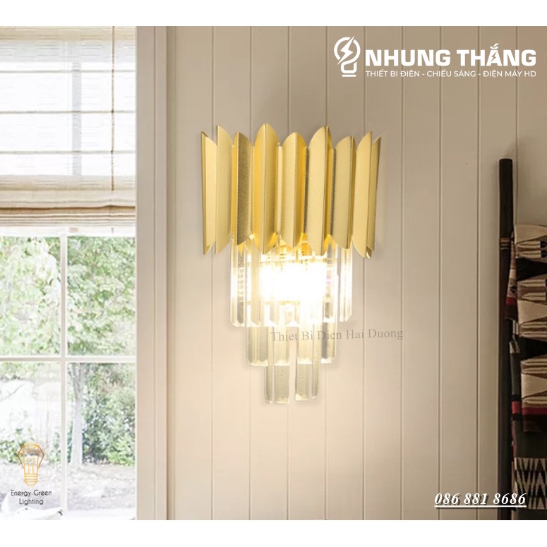 Bộ 2 Đèn Gắn Tường Cao Cấp Decor DT-2009 - Sử Dụng Đui E14 - Trang Trí Trong Nhà , Cầu Thang , Hành Lang - Kèm 4Bóng Led