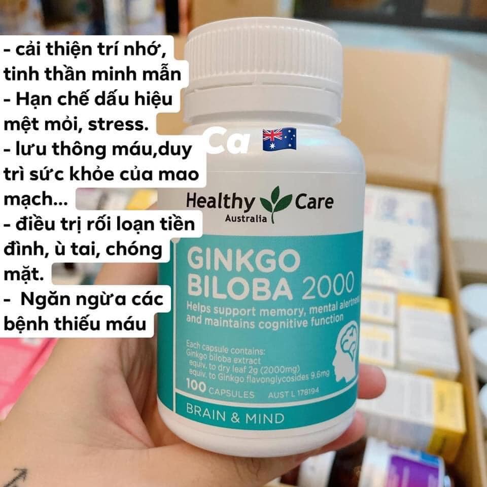 Viên uống bổ não Healthy care ginkgo bibola 100 viên của Úc- ĐỦ BILL-ĐI AIR-DATE XA | BigBuy360 - bigbuy360.vn
