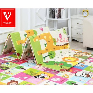 Thảm xốp XPE 2 mặt phủ Silicone chống thấm tuyệt đối cho bé tập bò kèm túi 1m8x2m giao mẫu ngẫu nhiên