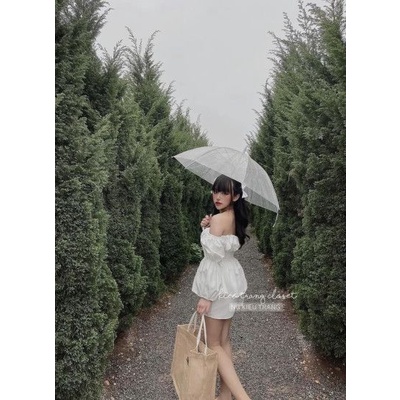 Sét Bộ Trễ vai dài tay bo nhấn chun xinh