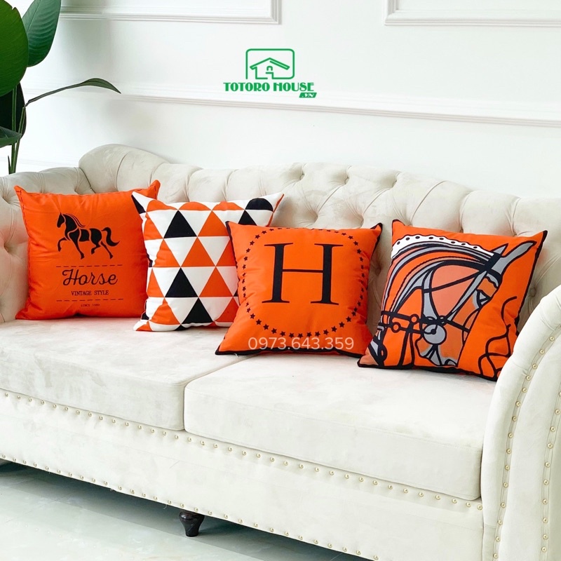 Vỏ gối 2 mặt chất nhung mịn, áo gối tựa lưng sofa cao cấp phong cách Bắc Âu - TOTORO HOUSE