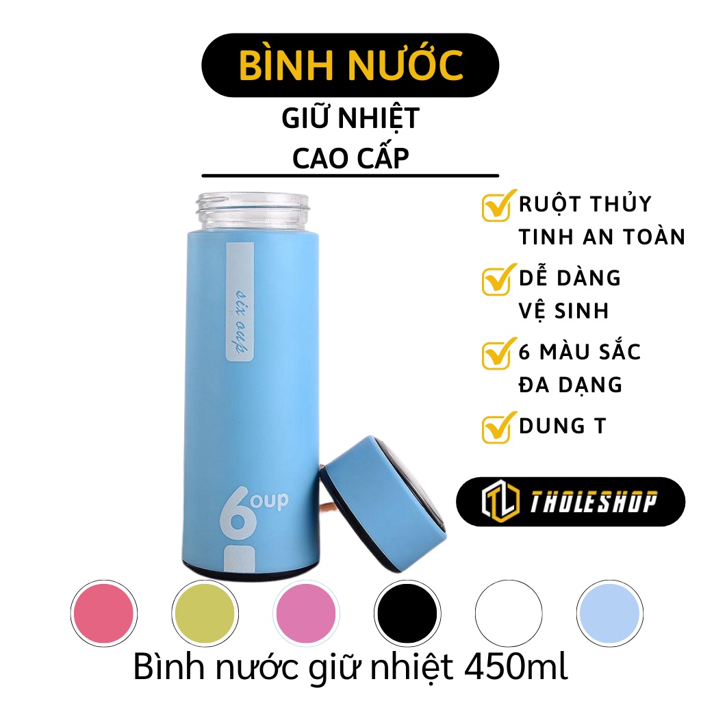 Bình Nước Giữ Nhiệt 6oup - Bình Đựng Thức Ăn Lỏng 2 Lớp 400ml, Nắp Đậy Kín Đáo 6768