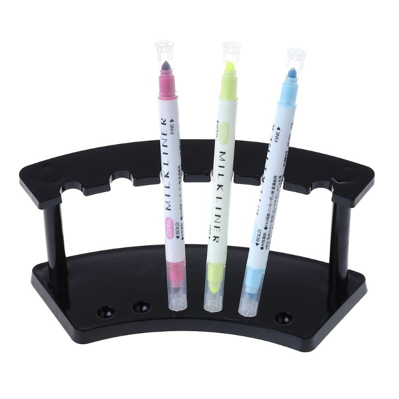 Giá Đỡ Bút Trang Sức Bằng Nhựa Acrylic 6 Ngăn Màu Đen