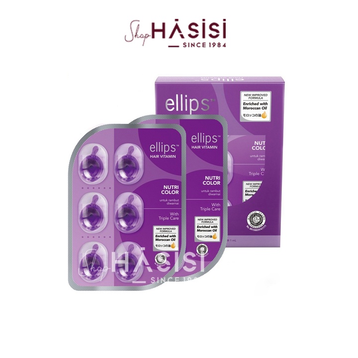 DẦU CÁ DƯỠNG TÓC ELLIPS - Hair Vitamin Nutri Color 6viên*1ml