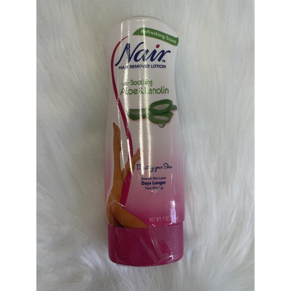 Tẩy lông Nair Hair Remover Lotion with Aloe & Lanolin 9 oz -Mỹ