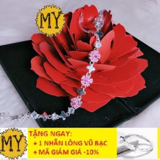 Lắc tay bạc 💖FREESHIP Giảm 20K Khi Nhập [ DAYC20KM]- Lắc tay Tuổi Hồng bạc 925 cao cấp, cực xinh xắn, bạc chuẩn 100%