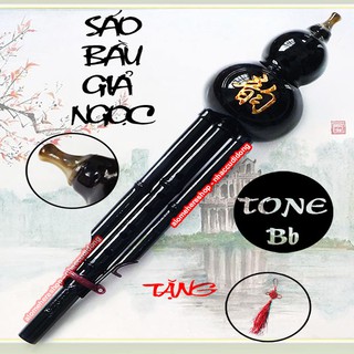 Sáo Bầu Giả Ngọc Nâu Đen Tone Bb