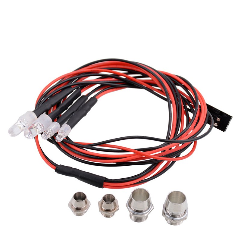 RC el Car LED Lights 5mm 2 White & 3mm 2 Red head light lamps