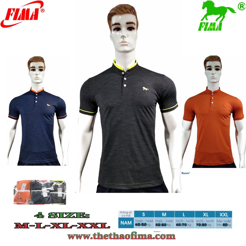 Áo Thun Nam Thể Thao FIMA FS008, Chất Thun Lạnh, Mát mịn, Co Giãn và thấm hút mùi hôi tốt, Logo CON NGỰA/FIMA