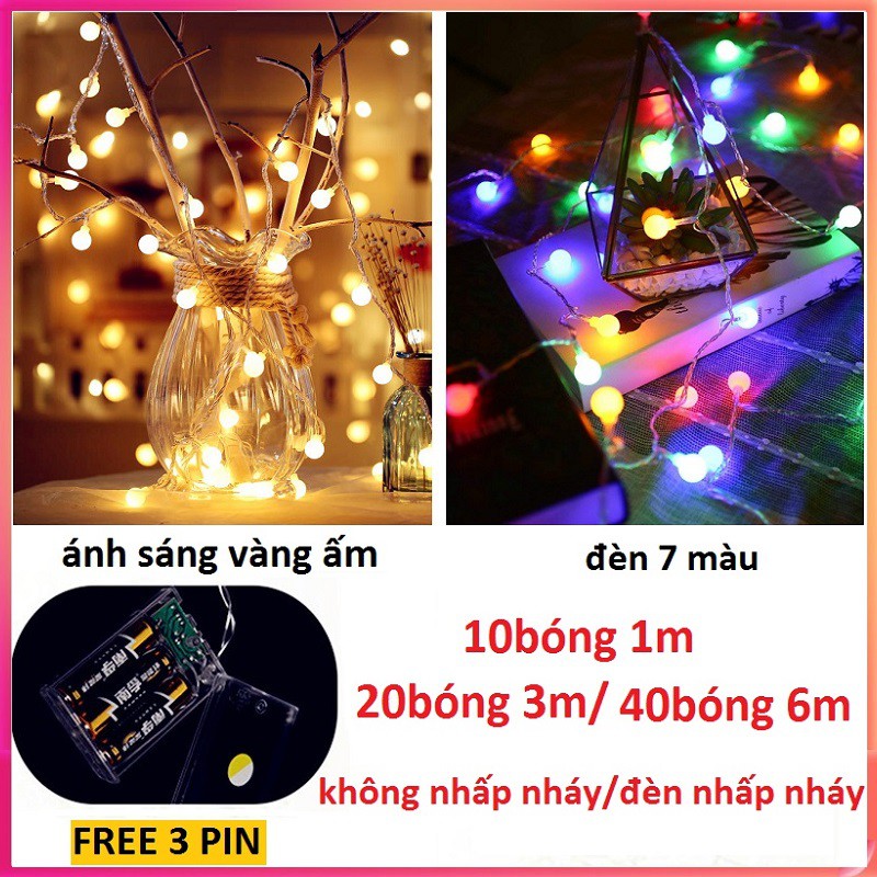 【Có hàng sẵn】【FREE PIN】10/20/40 Trắng ấm/Nhiều màu Đèn LED dây chạy bằng pin dùng trang trí độc đáo