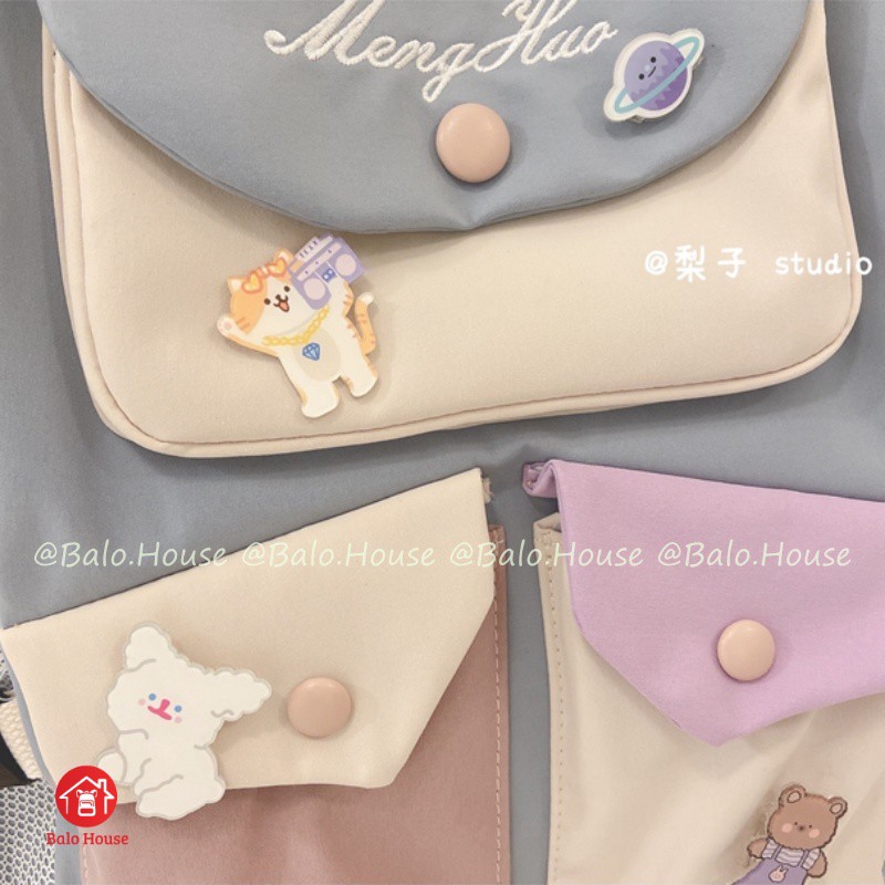 Balo ulzzang Mix màu mẫu mới PH19 - BALO HOUSE