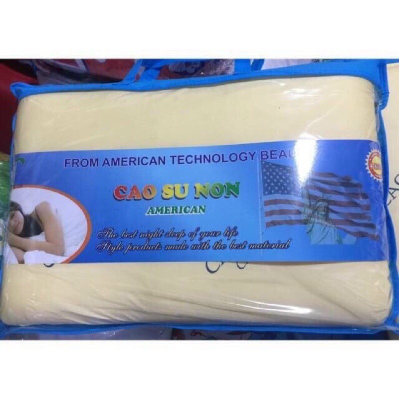 Gối cao su non american cao cấp, 100% cao su non nguyên khối,