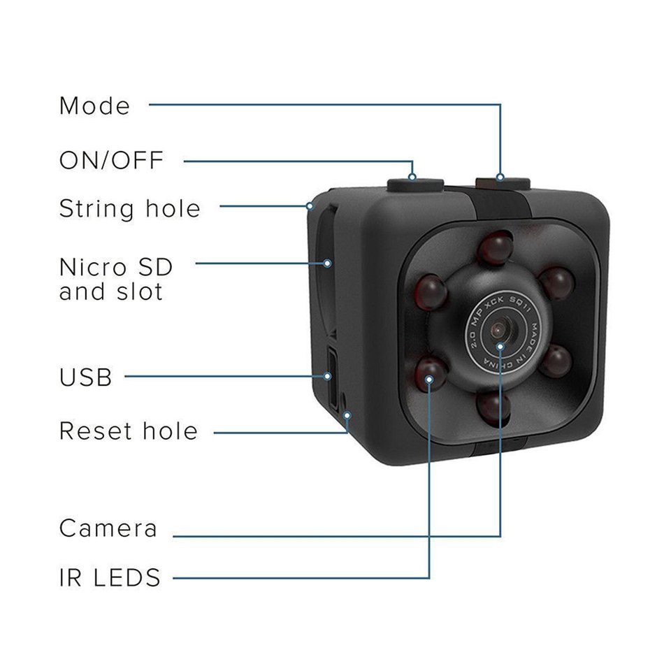 Camera An Ninh Sq11 Dv 1080p Cảm Biến Chuyển Động