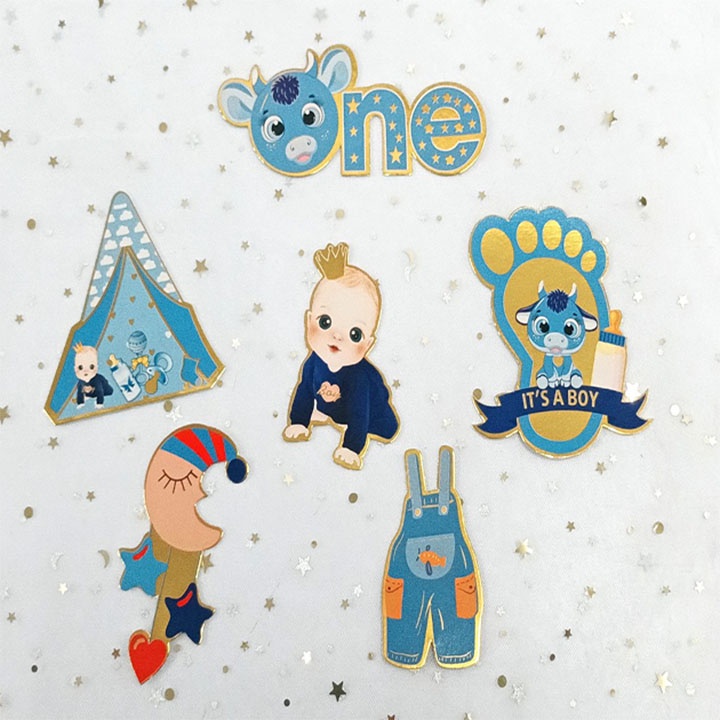 phụ kiện trang trí bánh [FREESHIP❤️] set cắm em bé trai vương miện