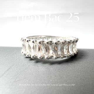 Nhẫn bạc nữ Princess vòng đá dày, nhẫn bạc nữ đính đá Tiệm Bạc 25