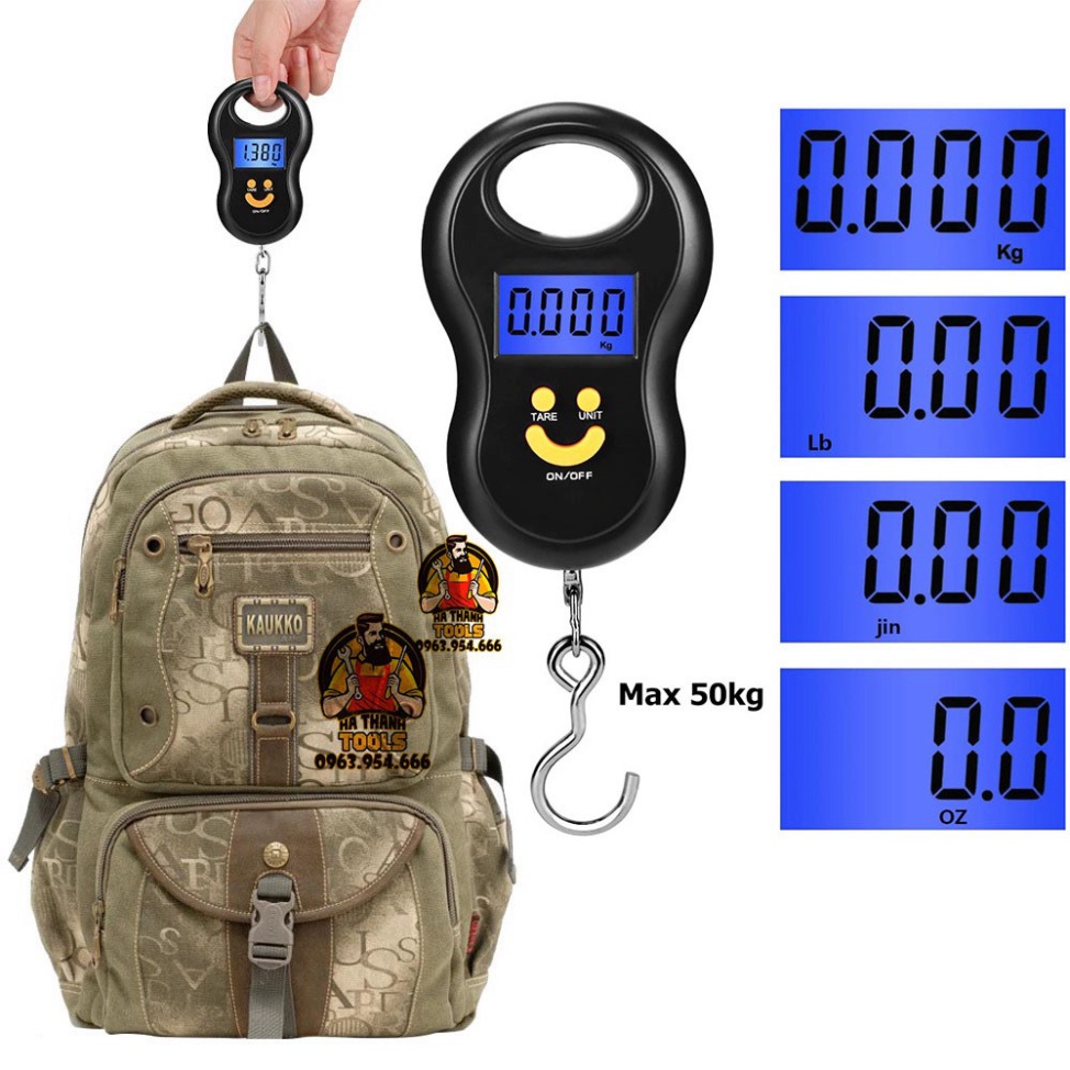Cân Điện Tử Cầm Tay 50kg - Cân Móc Treo Hành Lý