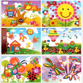 Tranh dán xốp EVA nhiều màu sắc dễ thương cho bé 19x25 cm