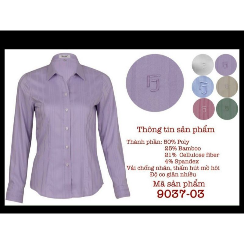Áo sơ mi nữ Thái Hòa mã 9037 vải sợi tre co giãn
