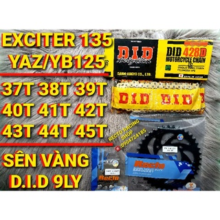 Nhông sên dĩa vàng exciter 135/yaz 125/yb125 sên did vàng dĩa từ 37t đến 45t