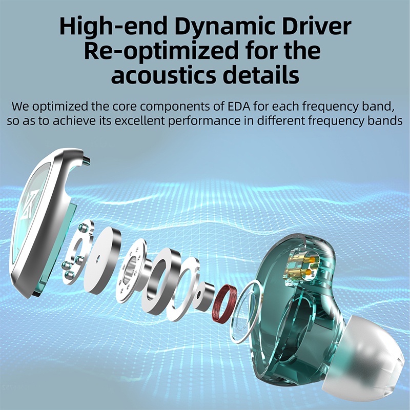 Tai nghe nhét tai FAAEAL KZ EDA điều chỉnh 3 mức độ chống ồn có dây