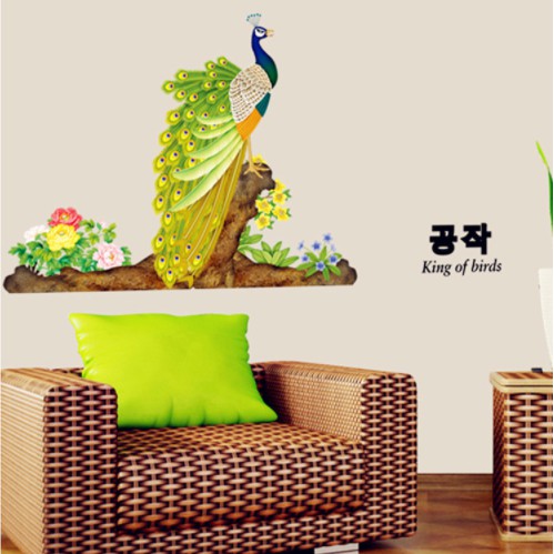 Decal trang trí chim Công quyến rũ mẫu mới