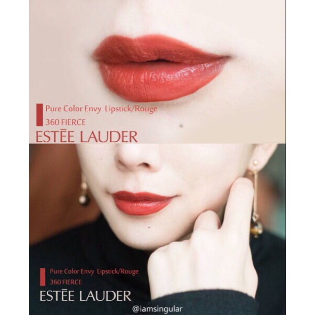 Son lì Esstee Lauder Pure Color Envy màu 360 Fierce cam đất