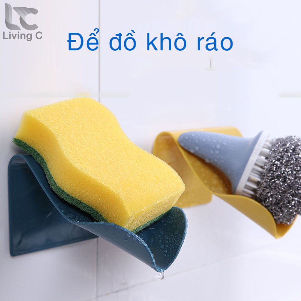 Khay xà bông dán tường , khay kệ xà phòng nhà tắm chữ V bằng nhựa treo tường chịu lực Living C _X29