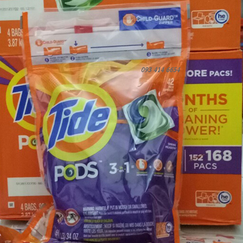 Viên Giặt Tide Pods 3 In 1 - MẪU MỚI 2020 LOẠI 42 VIÊN ko