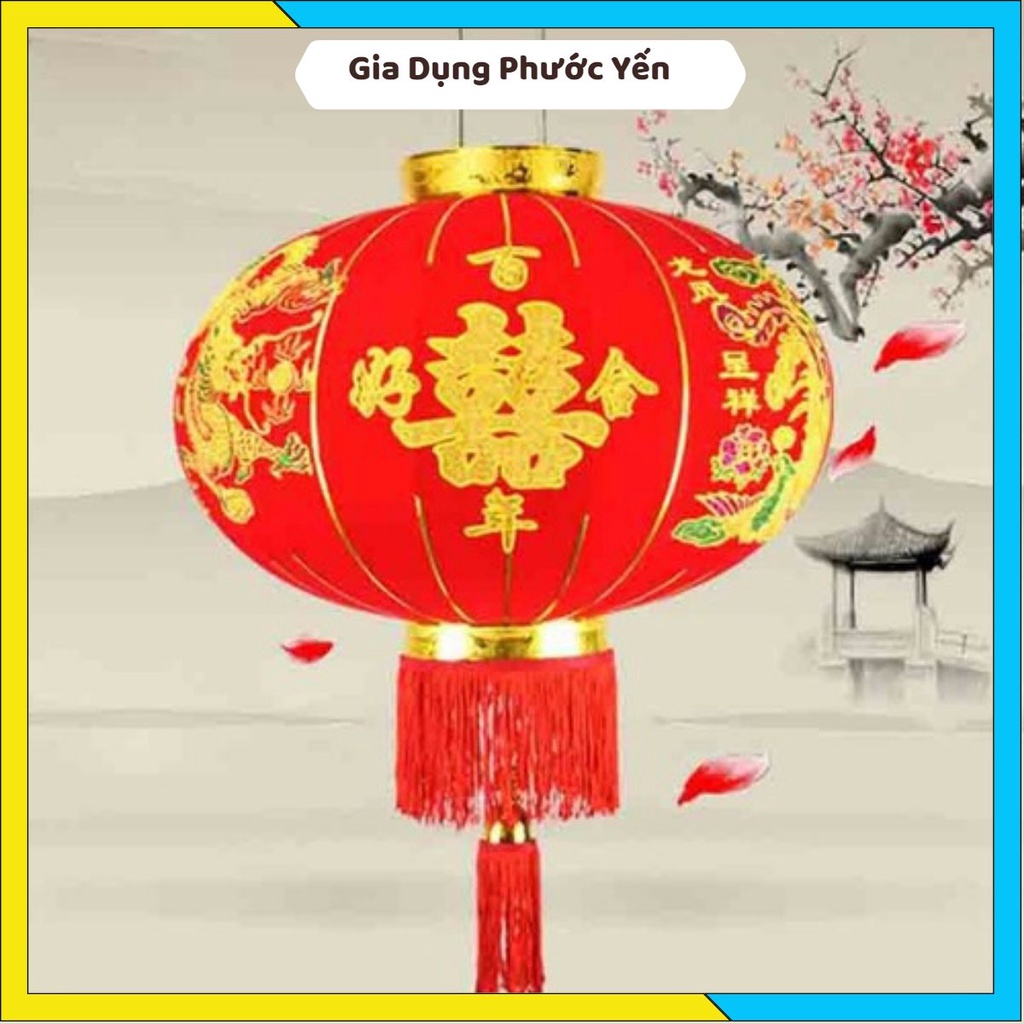 Đèn Lồng Vải Nhung Treo Tết Lễ Hội Size 60cm 80cm 100cm chữ Việt Nam