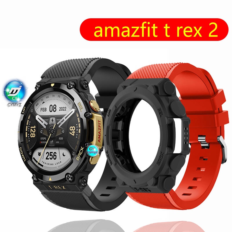Ôp Điện Thoại Silicon Dẻo Kèm Dây Đeo Kiểu Thể Thao Cho xiaomi amazfit t rex 2 t-rex 2 huami amazfit Trx 2 Ốp