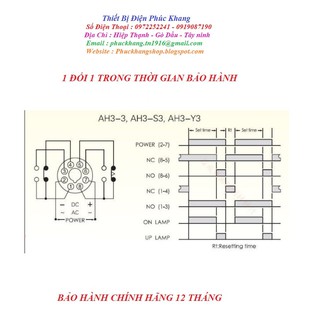 rơle thời gian AH3-3. Timer thời gian - AH3_3 1s
