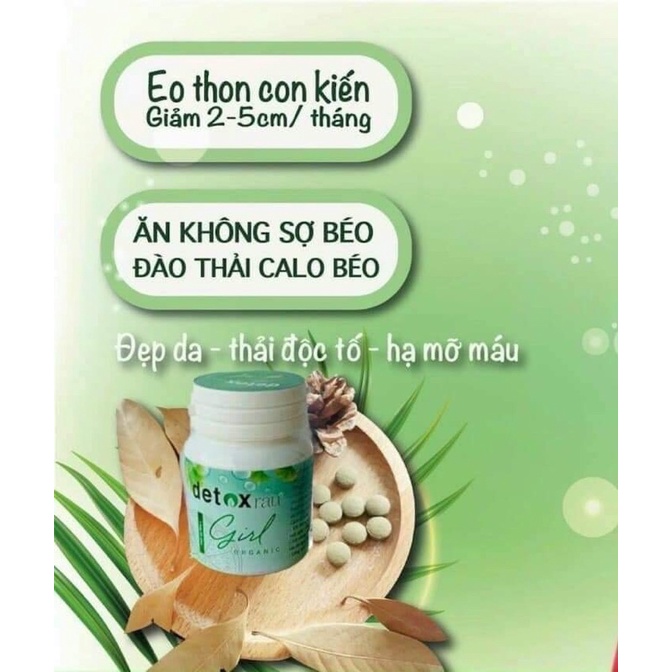 VIÊN UỐNG GIẢM MỠ BỤNG -DETO-RAU-GIRL  25 viên .