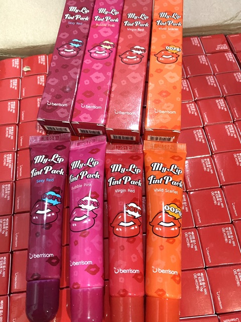 Combo 4 son xăm môi Hàn Quốc chính hãng Berisom Chu My Lip Tint Pack